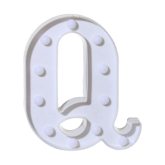 Guozer Alphabet LED Letter Lights Light Up White Plastic Letters Standing Hanging Q