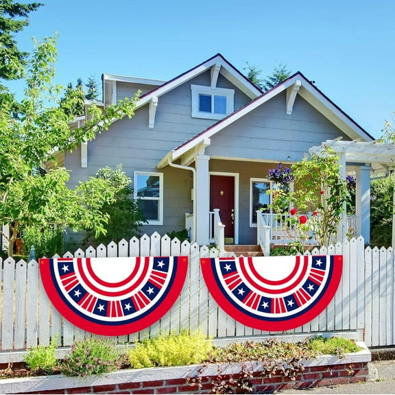 Guozer Bunting Flag for Red White and Blue Decorations 4th of July Banner for Memorial Day Decorations Hanging Cloth for Fence Balcony Garden