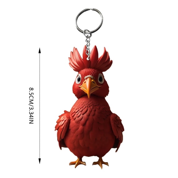 Guozer Clearance Chicken Keychain 1PCS Backpack Keychain Rooster Pendant Car Decoration Pendant Decorative Key Rings