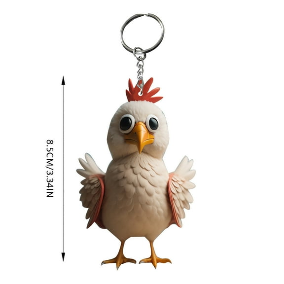 Guozer Chicken Keychain 1PCS Backpack Keychain Rooster Pendant Car Decoration Pendant Decorative Key Rings