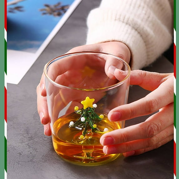 Guozer Christmas Drinking Glasses 1PCS Household Glasses for Christmas Party, New Year's Party, Birthday Party, Wedding
