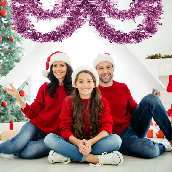 Guozer Christmas Garland 2PCS 200cm/78.74in Garland Christmas Tree Decorations Christmas Glittering Hanging Garlands for Xmas Party Decor