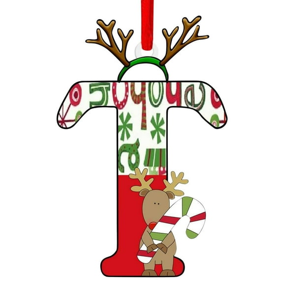 Guozer Christmas Letter Hanging Letter A to Z Hanging Decor Reindeer Small Alphabet Pendants for Home Christmas Tree
