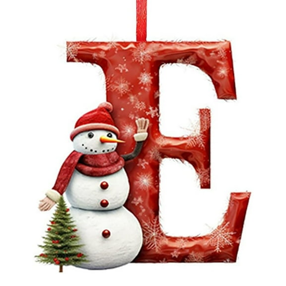 Guozer Christmas Letter Hanging Letter A to Z Hanging Decor Small Snowman Alphabet Pendants for Home Christmas Tree