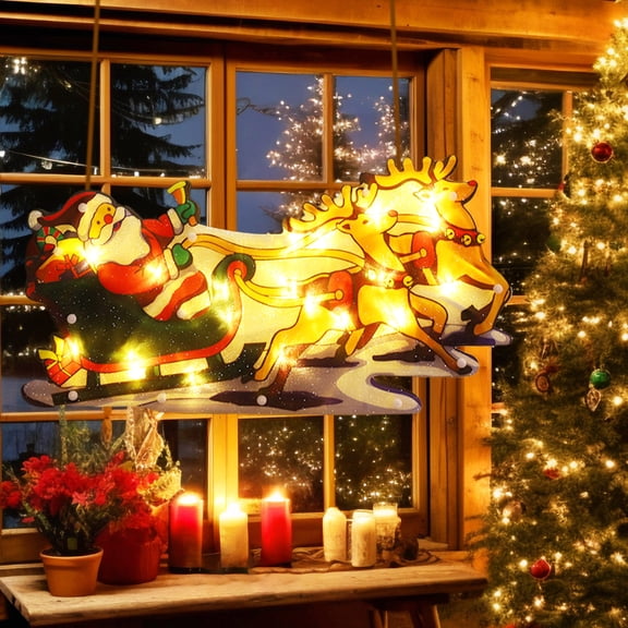 Guozer Christmas Suction Cup Decorative Lights 1PCS Window Christmas Lights for Home, Dorm, RV, Office, Bar, Hotel, Supermarket