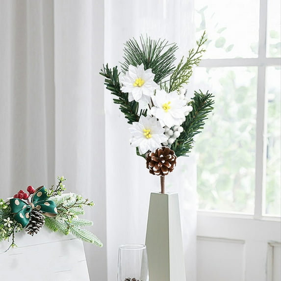 Guozer Christmas-greenery 1PCS Faux Flowers Fall Stems for Vases Christmas Artificial Flowers for Thanksgiving Party, Halloween, Christmas Decor, Home Decor, Mall Decor