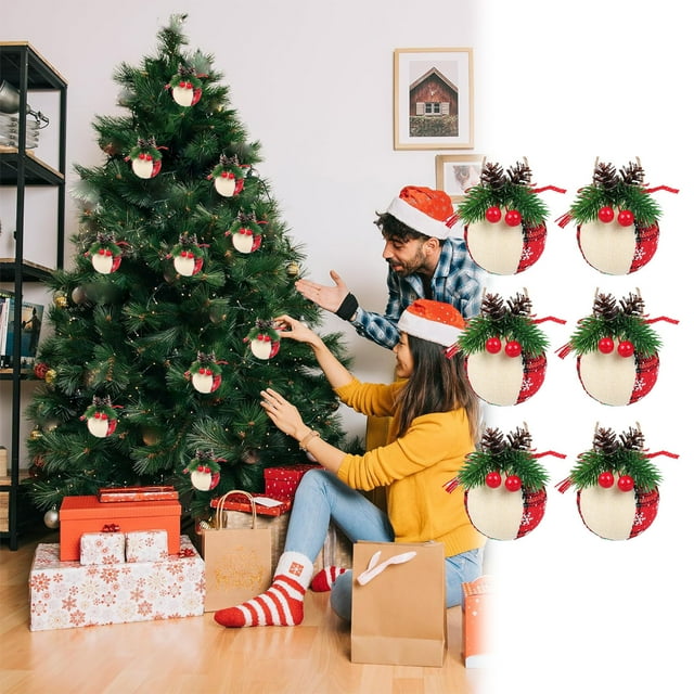 Guozer Clearance Colorful Plastic Christmas Ornaments 6PCS Christmas