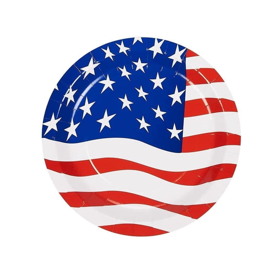 Guozer Disposable Paper Plates for July 4th Decoration, 7 Inch, 16 Count