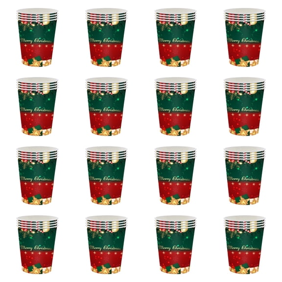 Guozer Disposable Tableware Set for Party Decor, 24Pcs Christmas Paper Cups for Dinner Party
