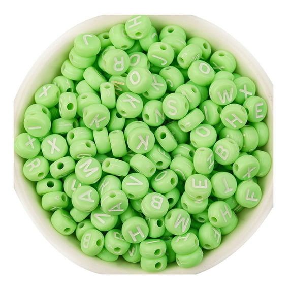 Guozer Flat Round English Letter Scattered Bead 100PCS Bracelet Beads Letter Beads Colored Letter Beads