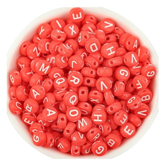 Guozer Flat Round English Letter Scattered Bead 100PCS Bracelet Beads Letter Beads Colored Letter Beads