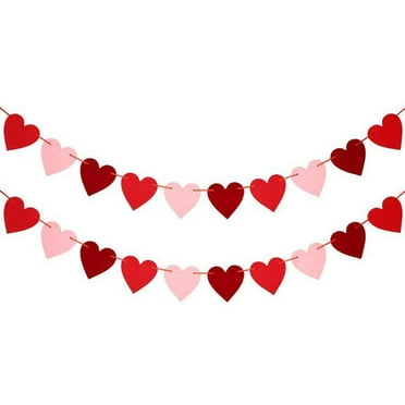 Guozer Clearance Heart Flag Decoration 1 Set Valentine's Day Decoration For Bedroom,Home,Window,Office And Party