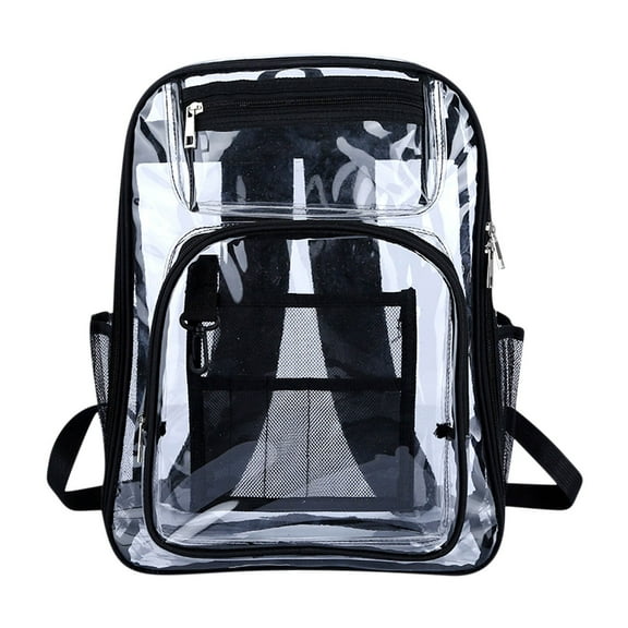 Guozer Heavy Duty Clear Backpack With Large Laptop Compartment, Plastic Bookbags For School, Stadium,Security, Sporting