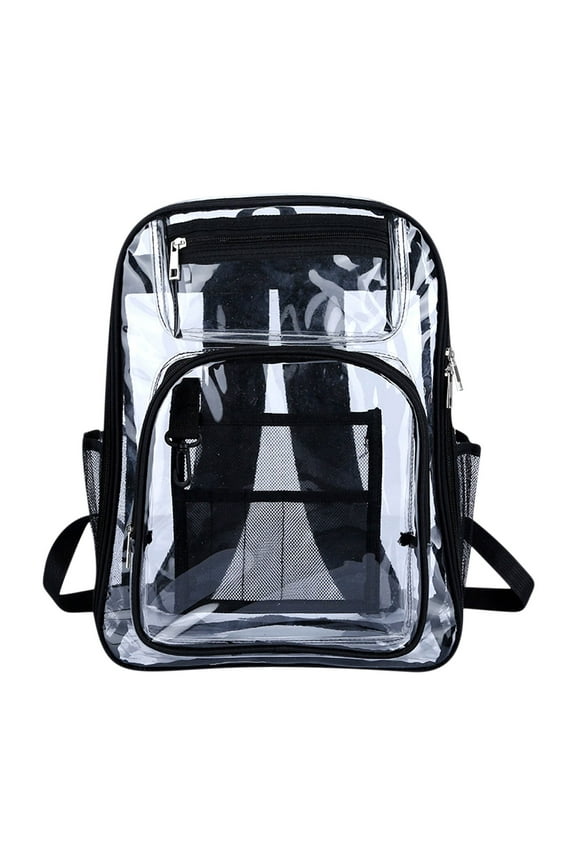 Heavy Duty Clear Backpack With Large Laptop Compartment, Plastic Bookbags For School, Stadium,Security, Sporting