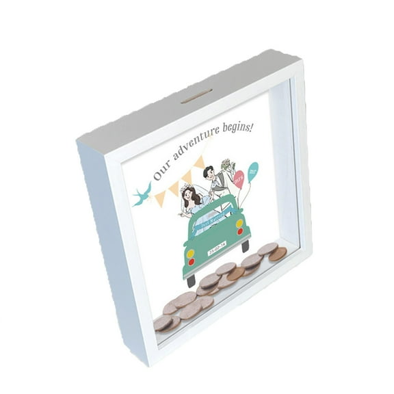 Guozer Hollow Picture Frame Money Storage Tank Inventive Commemorative Coin Display Frame Coin Storage Box Transparent Gift Display
