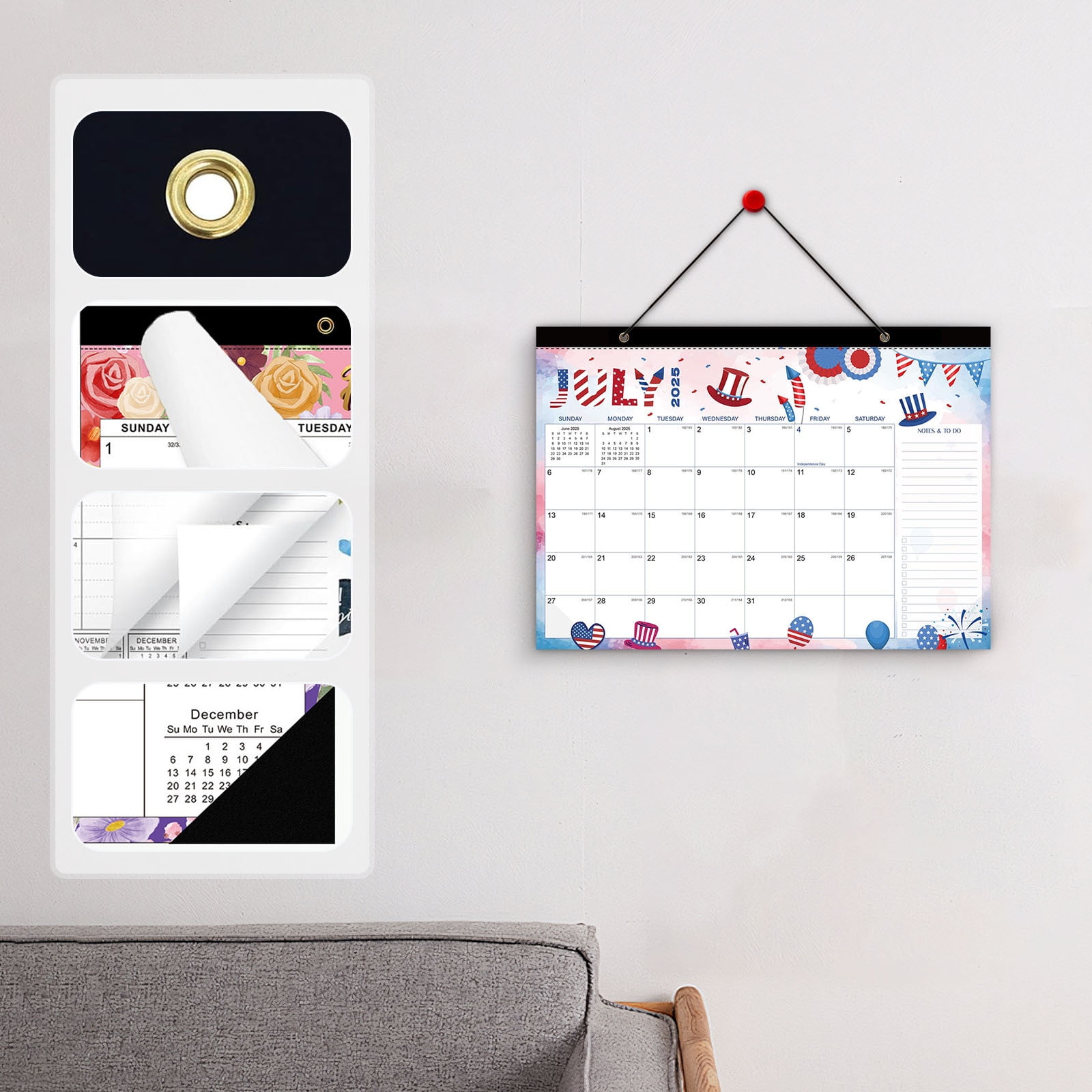 Guozer clearance july 2025 to 2026 calendar 1pcs 18 months wall