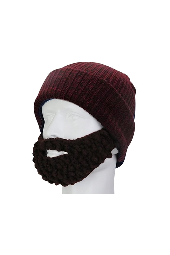 Knitted Yarn Hip-hop Funny Big Beard Mask Adult Hat Beard Hat