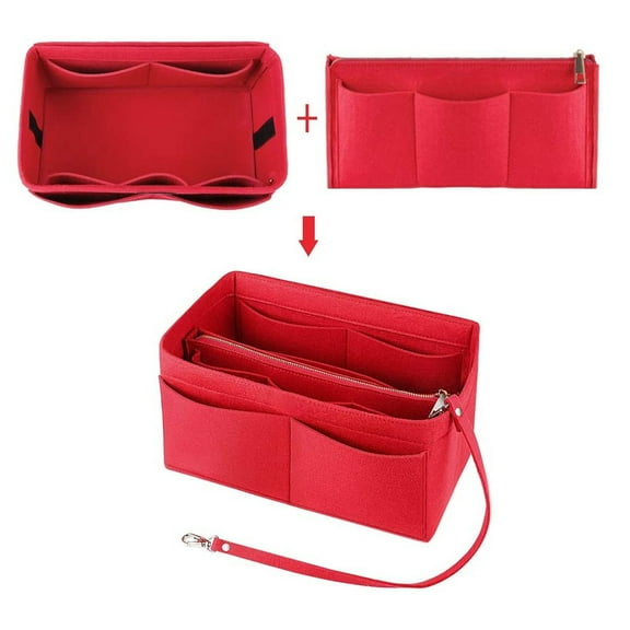 Guozer Large Capacity Organizer Bag 1PCS Solid Color Tote Bag Travel Storage Pockets Multi-Compartment Handbag