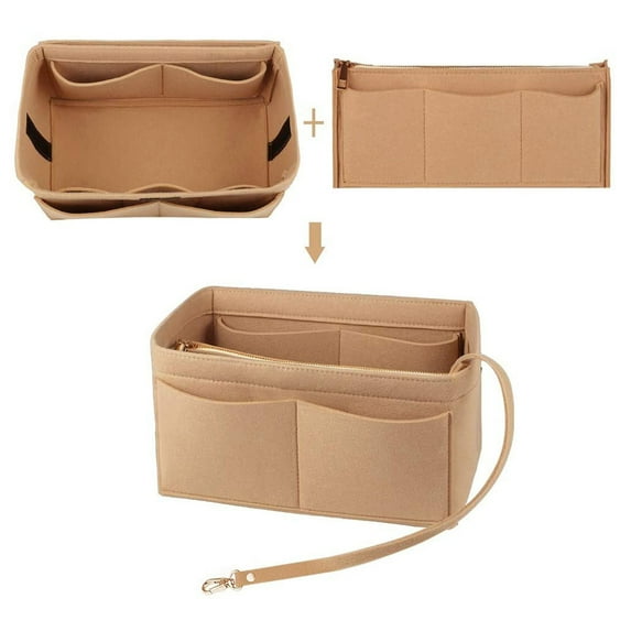 Guozer Large Capacity Organizer Bag 1PCS Solid Color Tote Bag Travel Storage Pockets Multi-Compartment Handbag