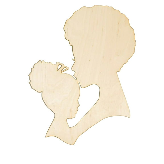 Guozer Mother Silhouette Template for Wreath Making, Craft Template for Mother's Day Decorations, Wooden Cutout for Homemade Mother's Day Gift
