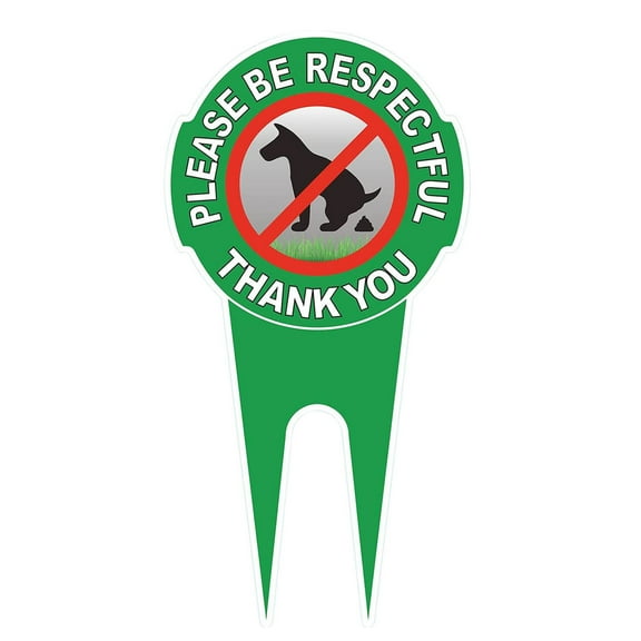 Guozer No Dog Poop Signs For Yard 1PCS PLEASE DO NOT URINATE,PLEASE RESPECT Signs Double-sided Reminder Sign