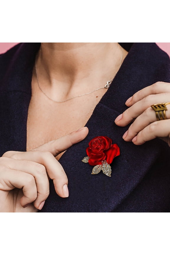 Rose Brooches for Women Flower Brooch Pin for Wedding Party Suit Brooch for Gentleman's Essentials Wedding Chest Flower Brooch for Mother's Day Gift