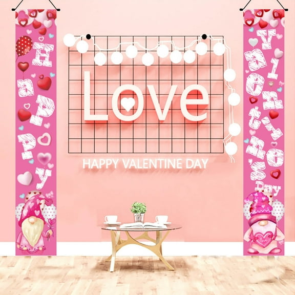 Guozer Valentine's Day Decorative Couplets, Holiday Decorative Porch Hanging Banners