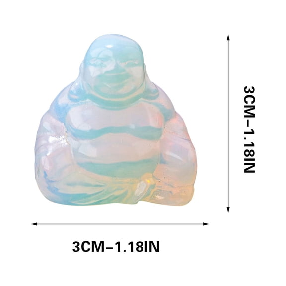 Guozer Crystal Carved Laughing Happy Buddha Feng Shui Figurines Wealth