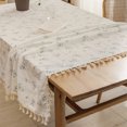 thumbnail image 1 of Guozer Decorative Tablecloth with Tassels Retro Cotton and Linen Tablecloth Coffee Table Covers for Party Decor, 1 of 7