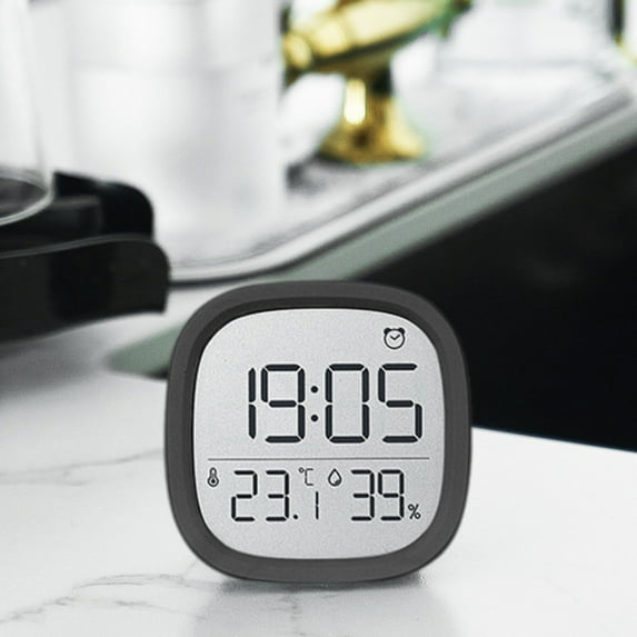 Guozer Desktop Clock LCD Screen Concise Clock Multifunctional Temperature Electronic Clock Humidity Electronic Clock Magnetic Suction Alarm Clock Slim Electronic Alarm Clock