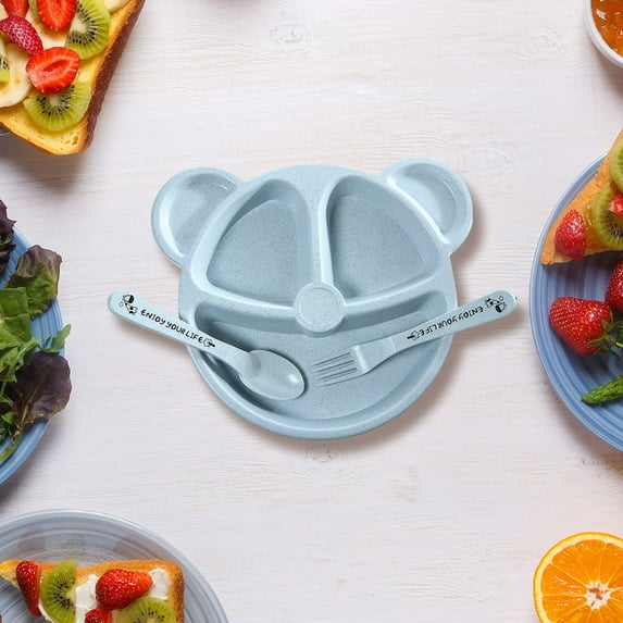 Guozer Divided Plates for Adults Anti-breakage Snack Tray with 3-compartment Thickened Breakfast Fruit Plates