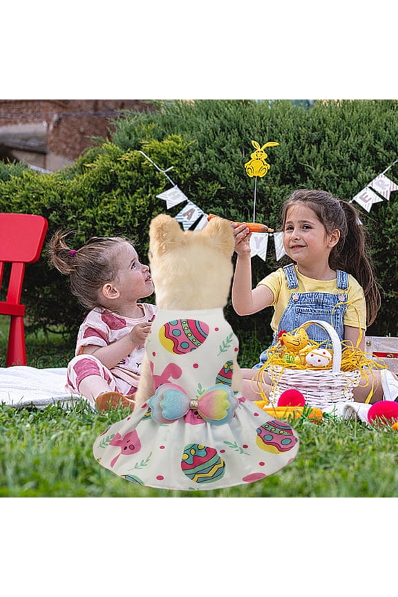 Dog Easter Dress Easter Outfit for Small Pet Pet Doggie Apparel Outfit with Bowknot for Small Dogs Cat