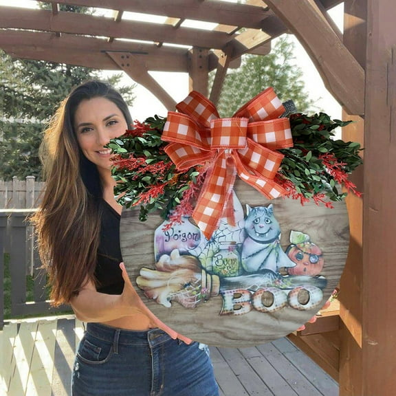 Guozer Door Sign for Halloween Decor, Fall Welcome Sign for Outdoor Fall Decorations