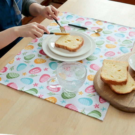 Guozer Easter Placemats Kitchen Towels Easter Egg Dinner Mats Table Settings for Dining Room Outdoor Party Wedding Anniversary, 15.7*23.6In