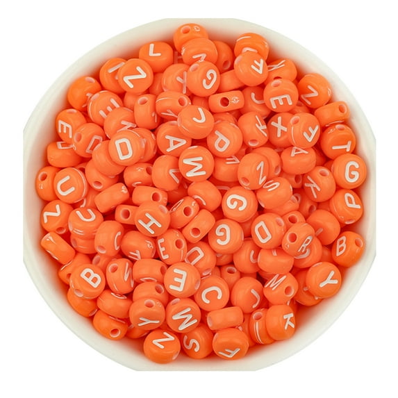 Guozer Flat Round English Letter Scattered Bead 100PCS Bracelet Beads Letter Beads Colored Letter Beads