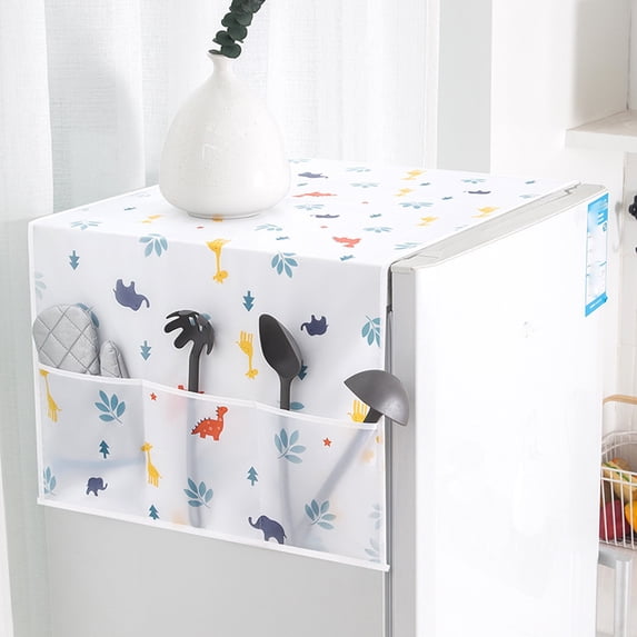Guozer Fridge Dustproof Cover,Washing Machine Cover With 11 Pocket Storage For Storing Small Items,Washable
