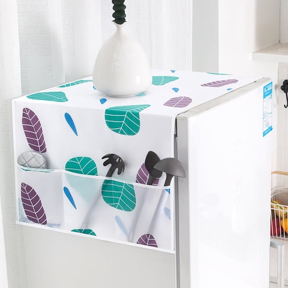 Guozer Fridge Dustproof Cover,Washing Machine Cover With 9 Pocket Storage For Storing Small Items,Washable