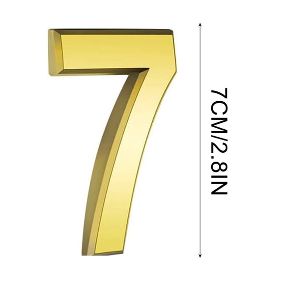 Guozer Gold Modern House Numbers 1PCS 3 Inch Mailbox Numbers 0-9 Self-Adhesive Street Door Home Address Metal Numbers for Outside Or Inside Signs Easy Install