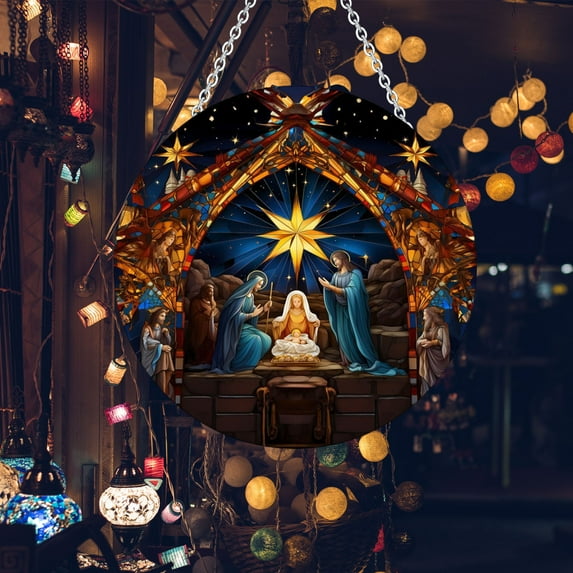 Guozer Jesus Hanging Sign 1PCS Christmas Tree Ornaments for Christmas Decor, Wedding Decor, Home Backdrop Decor, Mall Decor