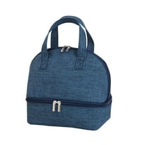 Guozer Lunch Bag for Women Men Insulated Lunch Box Cooler Tote Bag, Mini Lunch Tote Bag for Adult, Double Layer Lunch Cooler Bag for Work, School Or Travel