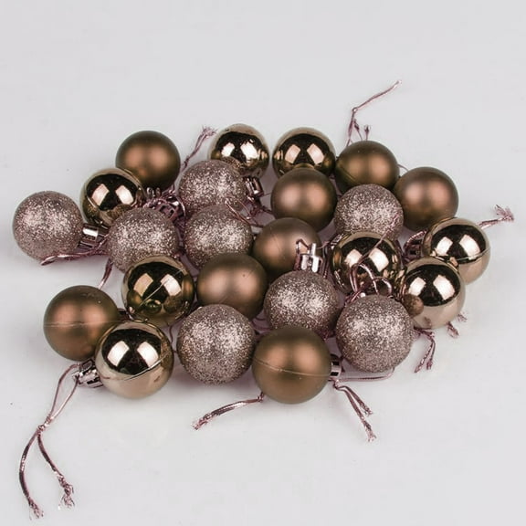 Guozer Mini Lightweight Balls for Christmas Tree Decor 3cm Shatterproof Christmas Ornaments - 24-Pack with 18 Colorful Designs, Plastic Decor for Home