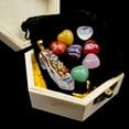 thumbnail image 1 of Guozer Natural Crystal Agate Stone Crystal Stone Gift Box - 8 * Crystal Stone with Wooden Box, 1 of 9
