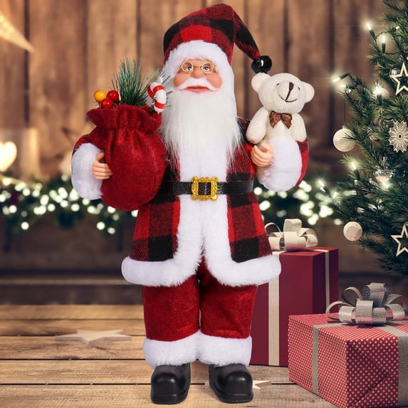 Guozer Santa Claus Figurines 12 Inch Standing Christmas Doll - Gifing&Window & Display Decor