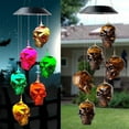 thumbnail image 1 of Guozer Skeleton Wind Chime Light - Multi-Color Solar Powered LED Outdoor Halloween Decor for Trees & Patios, 1 of 8