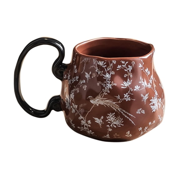 Guozer Vintage Coffee Cup,Spring Floral Ceramic Mug for Home Office