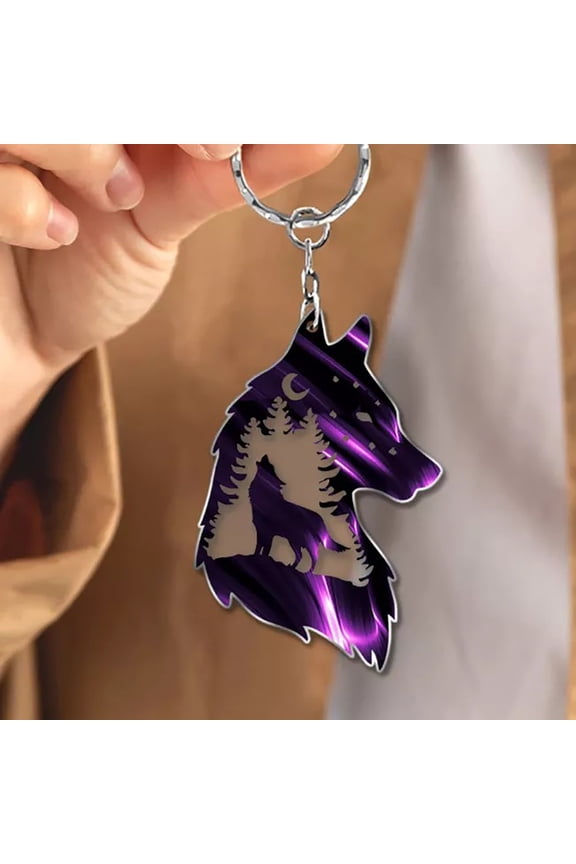 Wolf-keychain 1PCS Key Rings for Car Keys Backpack Key Holder for Keychain Gifts for Valentine's Day, Mother's Day, Thanksgiving