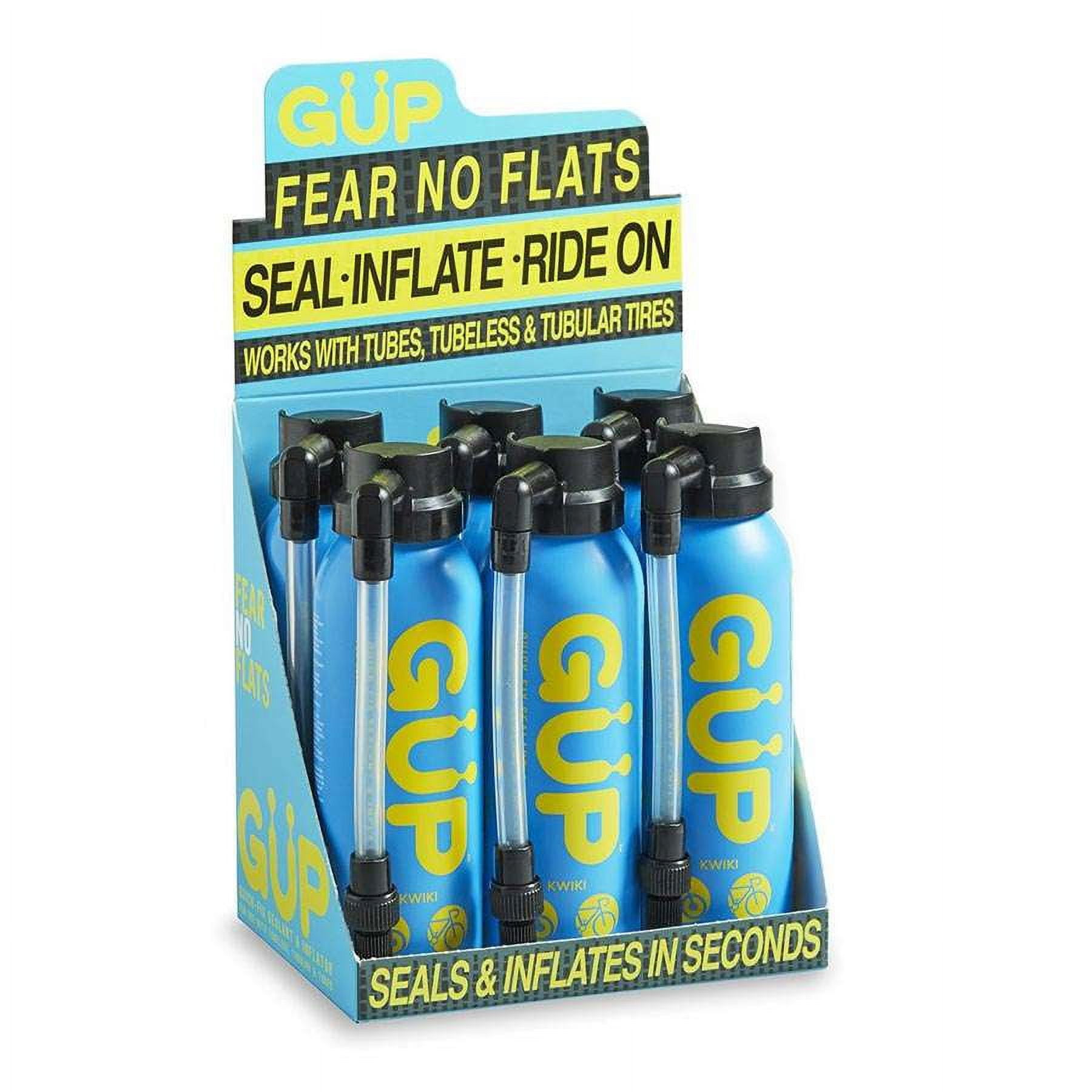 Gup Kwiki Sealant + Inflate Hose Top 6-Pack Tubeless Tubed Tires ...