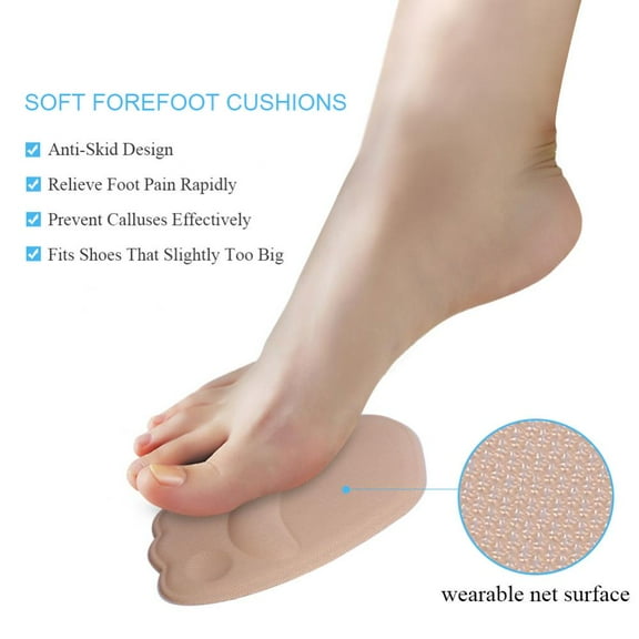Gupbes 2Pair Gel Cushion High Heel Shoes Inserts Insole Ball Foot Arch Care Support Pad, Forefoot Cushion Pad, Forefoot Support Cushion