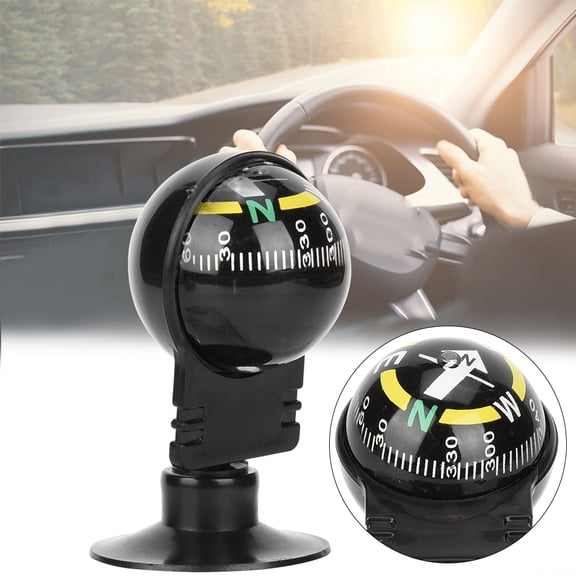 Gupbes Compass,2PCS LC282 ABS Portable Car Compass Guide Ball with Suction Cup Outdoor Navigation Tools