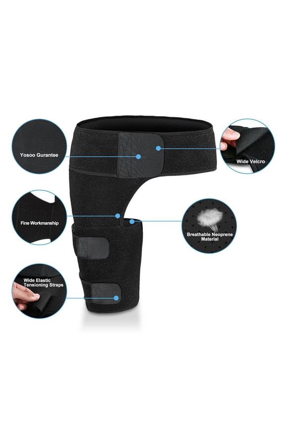 Gupbes Groin Wrap, Adjustable Support for Hip, Groin, Hamstring, Thigh, and Sciatic Nerve Pain Relief